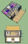 Durable 40ft Container House , Prefabricated Cabin Homes For Camp / Farmhouse