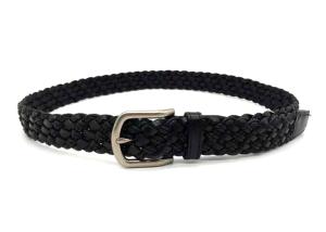 China N 1 3/8”Cotton Cord Braided Leather Belt For Office Wear wholesale