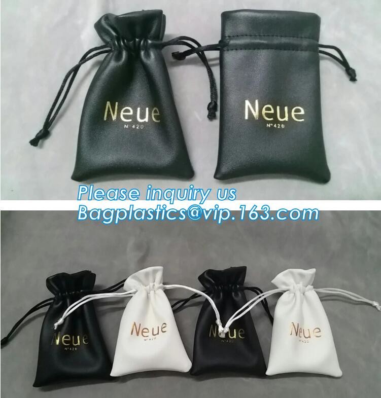 Custom PU Leather Drawstring Bags Leather Pouches with LOGO,Waterproof PU Leather Drawstring Bag, Bagease, Bagplastics