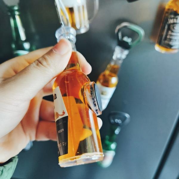 Multifunction Bottle Shape Beer Opener Custom Logo Wall Mount Beer Fridge Magnet Opener