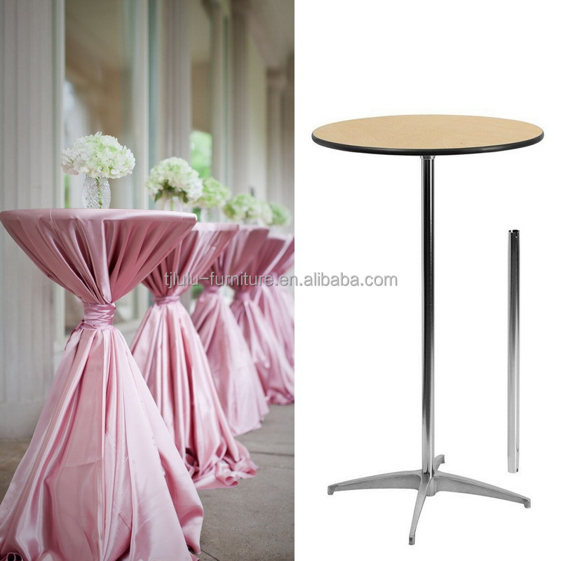 High Wood Tables Cocktail Bar Dining Folding Table with Solid Wood Finish Nitrolacquer