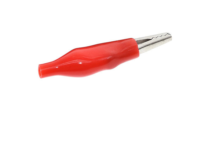 28MM Red Electronic Components Metal Alligator Clip With Plastic Boot Rated