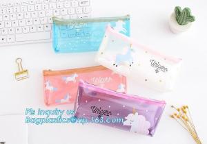China Vinyl Clear PVC Cosmetic Bag in Slider Zipper Toiletry Travel Packaging Bag, pvc slider zipper bag, PE/EVA plastic reclo wholesale
