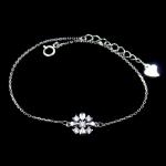 Little Cross Shape Personalized 925 Silver Cubic Zirconia Bracelet Minimalist