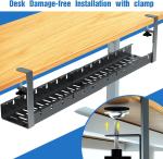 No Drilling Required Under Desk Cable Management Metal Tray Cord Organizer with