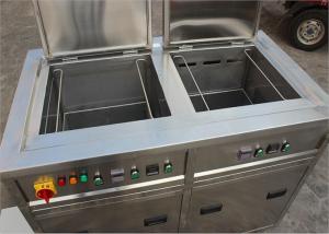 China Double Tanks Ultrasonic Cleaning Machine , Auto Ultrasonic Cleaner For Car Parts Degrease wholesale