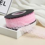 French Appliques Guipure Fabrics Bridal Cotton Embroidery Macaron red color Lace