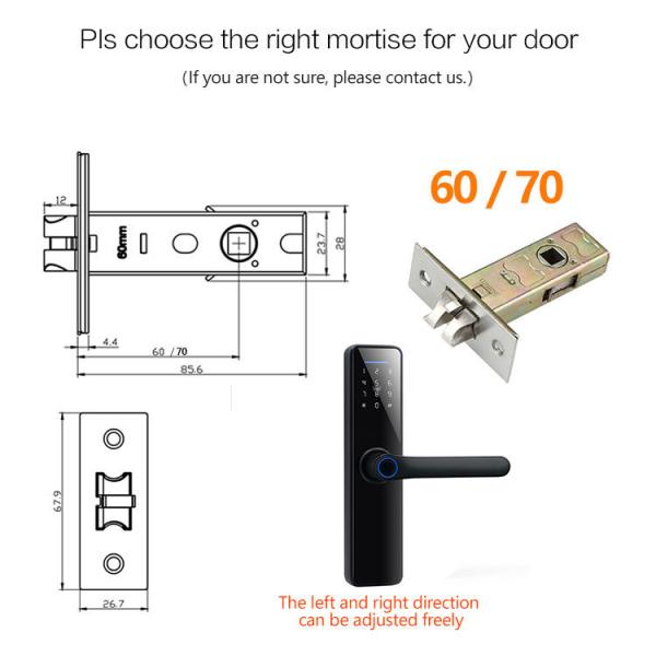 ROHS Bluetooth Smart Door Locks Keyless Electronic With Tuya App