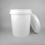 White 20Liter 5 Gallon Plastic Buckets Round Shaped With Snap On Lid