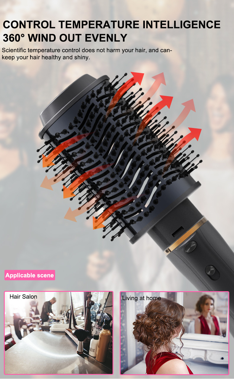 Multifunctional 4 In 1 Hot Air Brush 120C Temperature ABS Material