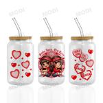 Wholesale Custom Logo Label Self Adhesive Paper Glass Valentine'S Day Animated