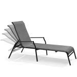Outdoor Garden Leisure Rattan Wicker Chaise Lounge with Ottoman Furniture Set
