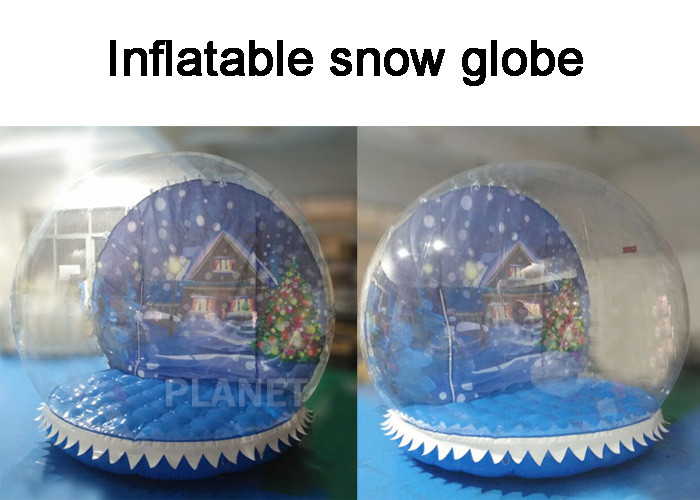 Customized Giant Human Size Inflatable Snow Globe With Blower , Air Pump