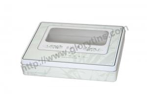 China Rectangular Tea Tin Box with Transparent Window PVC PET 235*190*45mmH wholesale