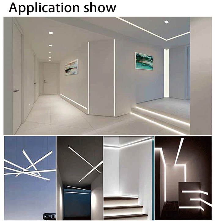 8mm White LED Aluminium Profile Square Profile Light PC Cover Linear
