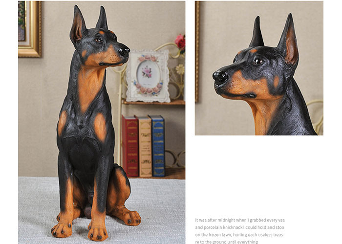 Resin Material Simulation Dog For Garden Decoration / Home Security