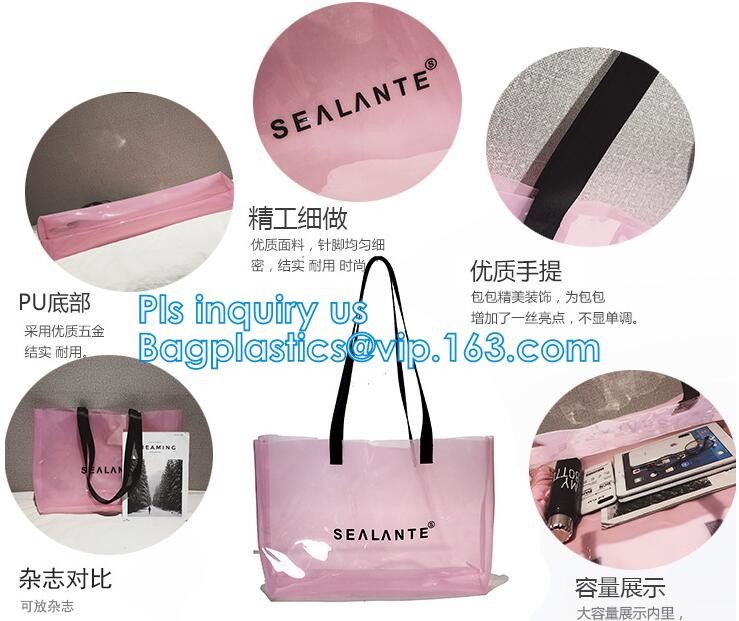 Promotional PVC Clear Beach Towel Bags, PVC reusable beach bag, Sand Bags Cosmetic Bag Handbag, Handle bag/pvc handle ba