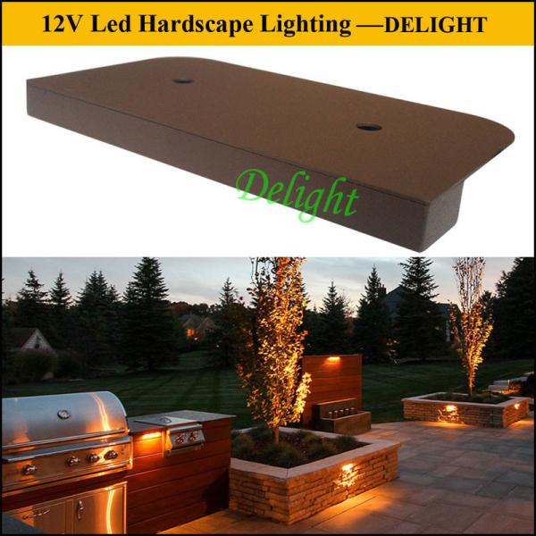 LED Under Cap Retaining Wall Landscape Light Kits, Brick Stone LED Retaining