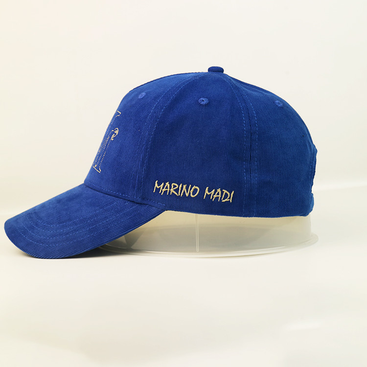 Bsci Custom Logo Corduroy Cotton Baseball Cap With Metal Buckle