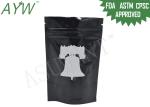 Doypack Smell Proof Zipper Bags Stand Up Black Plastic For Medicine Storage