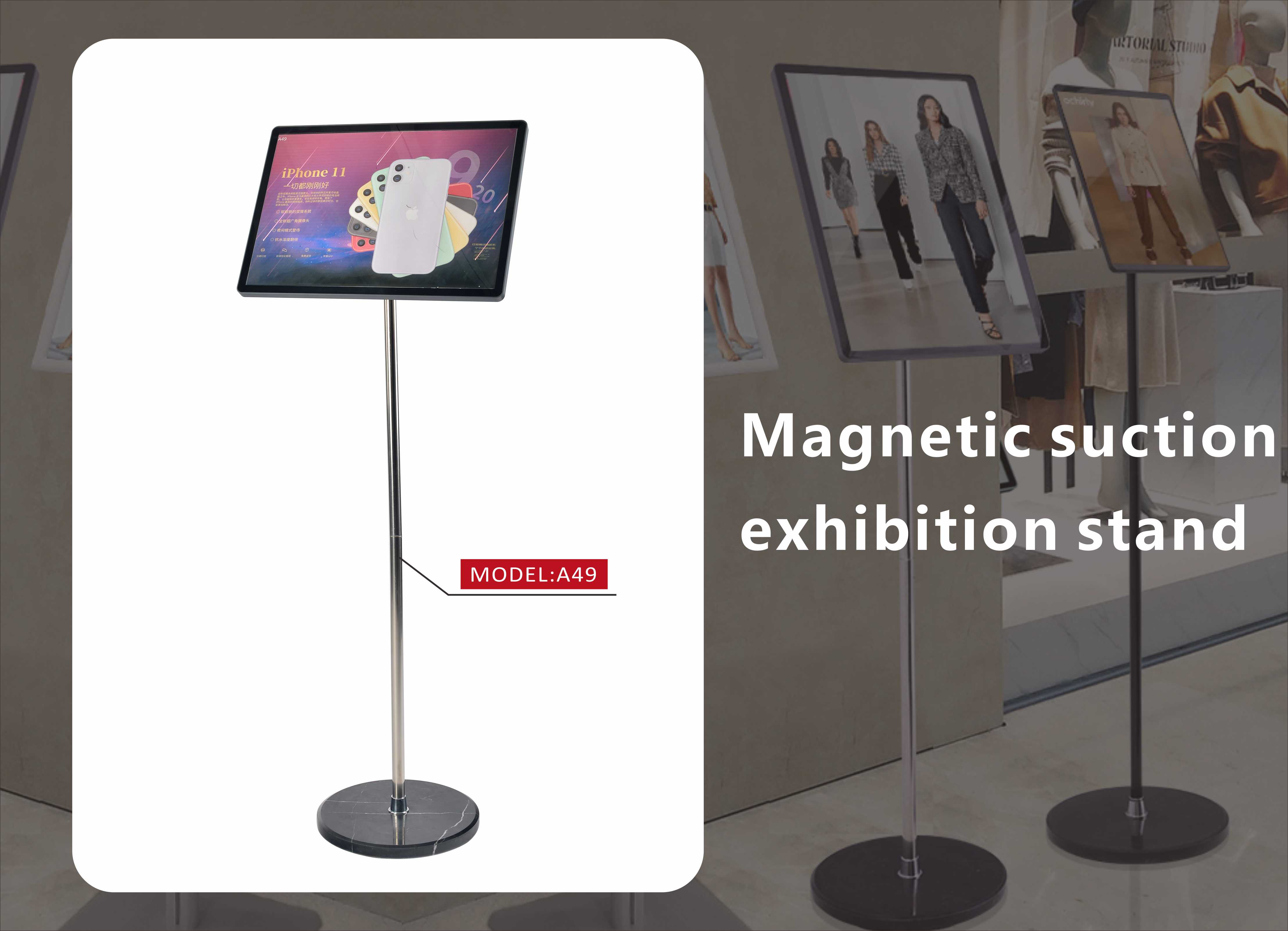 Shopping Mall Poster Board Stand 1290X290mm Advertising Display Equipment