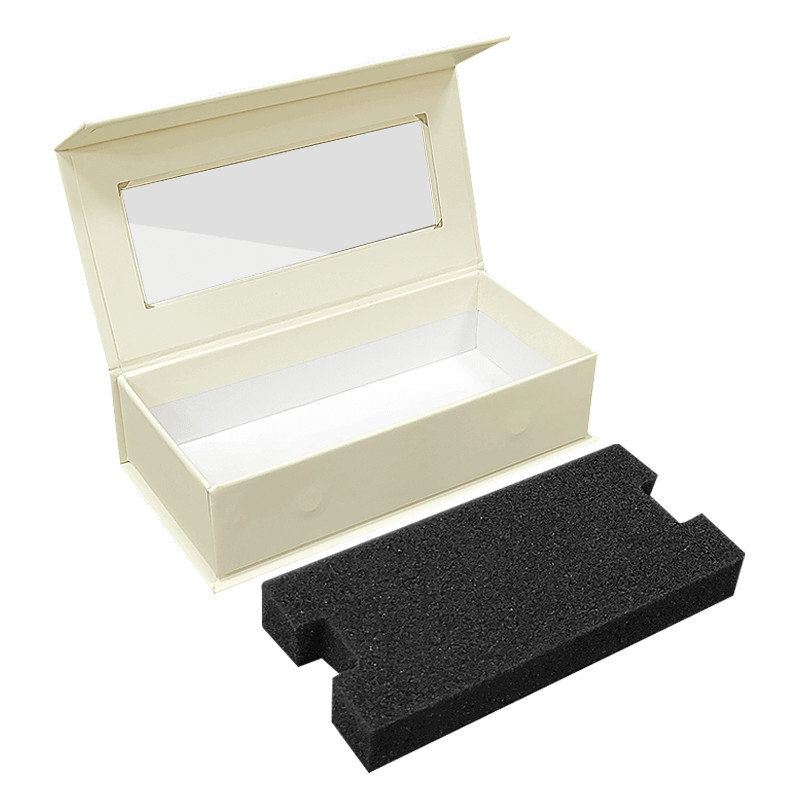 Customized Square Magnetic Closure Lid Gift Cosmetic Personalized False Eyelashes Packaging Paper Box With Transparent Window