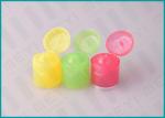 24/415 Yellow Round Plastic Flip Top Caps For Hand Sanitizer Bottle