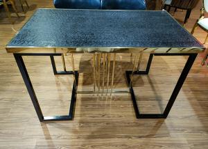 China Fire Stone Top 120*70*75cm Painting Wrought Iron Table wholesale