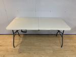 White Blow Moulded Portable Plastic Folding Table Chair Outdoor Stable 8ft 240cm