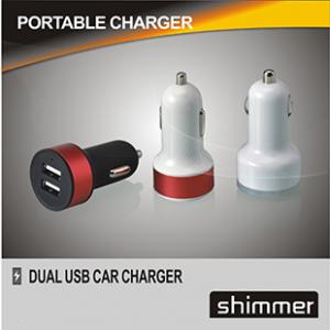 China ALUMINUM MINI DUAL USB CAR CHARGER/Iphone charger/car accessories wholesale