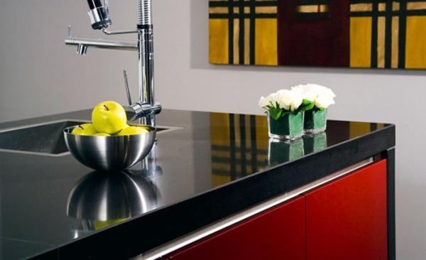 Artificial Stone Slab Countertop Black Galaxy Quartz Stone Kitchen Countertop