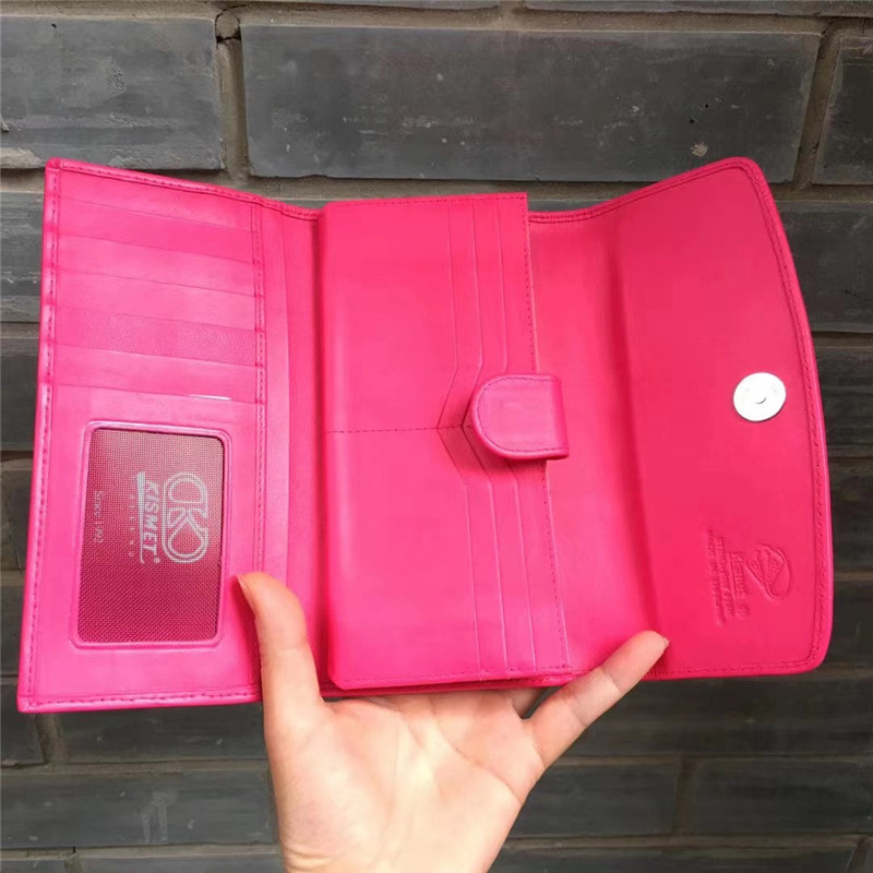 Cute Authentic Stingray Skin Lady Long Kitty Cat Trifold Wallet Genuine Leather Female Clutch Card Bag Women Coin Purse