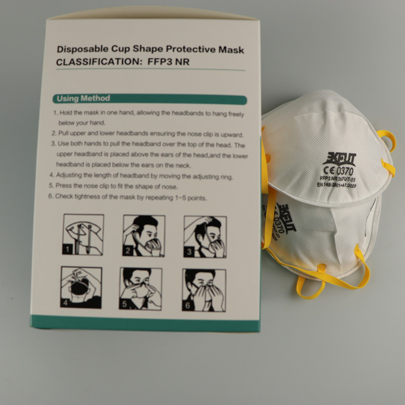 3D Prevent Flu White Civil Disposable Mask Face 4 Layers