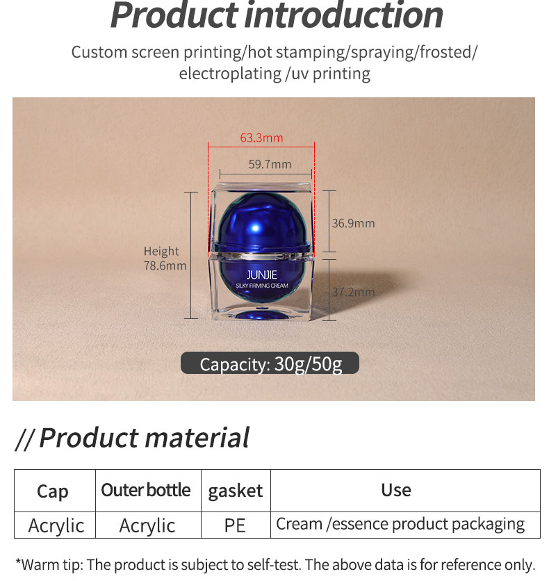 Professional Acrylic Cosmetic Storage Jar Multi Beauty Jar For Screen Printing Skin Care