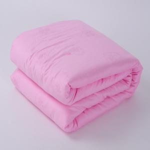 China Natural mulberry silk quilt 100% cotton jacquard fabric in light pink /dark pink color wholesale