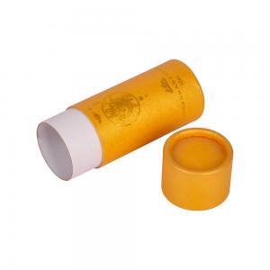 China Yellow Stamping Small Cardboard Paper Tube Packaging Essential Oil on sale