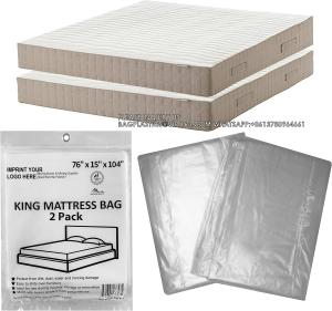 China King Mattress Poly Covers, 76 X 15 X 104 Inch, 2 Pack Heavy Duty Pe Clear Plastic Storage Bag Full Spring wholesale