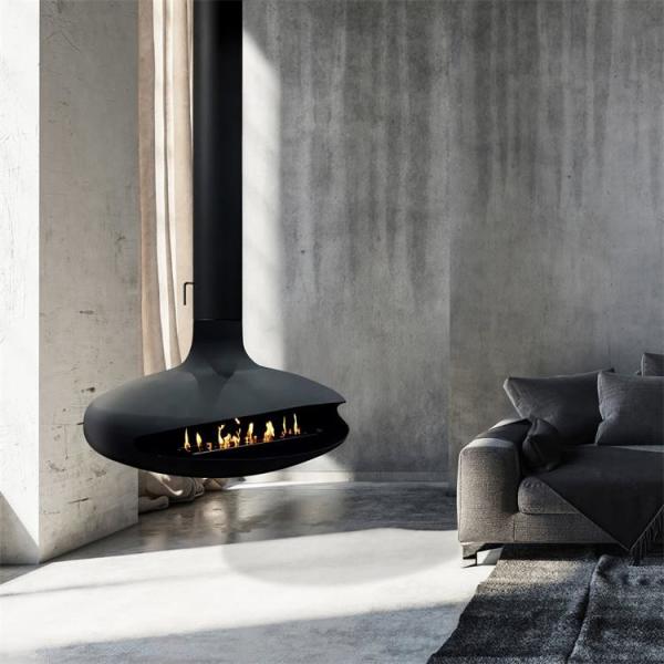 contemporary steel burning stove for hotels hanging suspended stove wood indoor