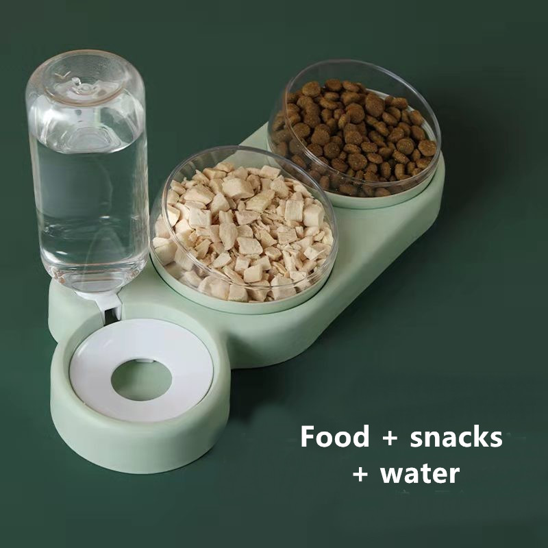 Anti Overturning Double Cat Water Bowl Automatic Water Storage For Protecting Cervical Spine