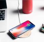 Qi Standard Wooden Mini Wireless Cell Phone Charger for iPhone X / 8 / 8 Plus