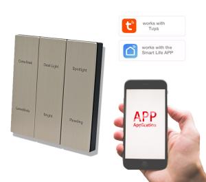 China Smart Home Zigbee Stainless Steel / Aluminum Wireless Wall Switch wholesale