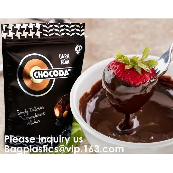 Custom Print Biodegradable Foil Packaging Soft Zipper Stand Up Bottom Gusset Plastic Drinking Pouches Bags With Straws