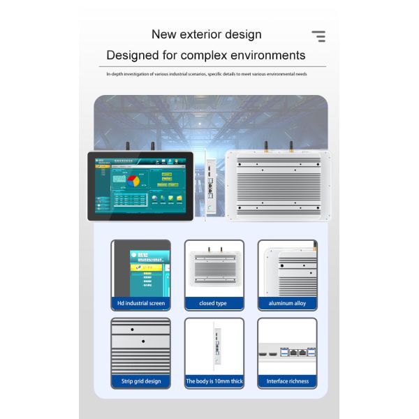 Open Frame Capacitive Touch Screen Computer 21.5-Inch Industrial Flat Panel PC 1080p Resolution 10-Point Touch Intel CPU