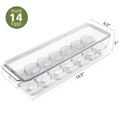 Kitchen 14PCS Refrigerator Egg Container With Lid And Handle