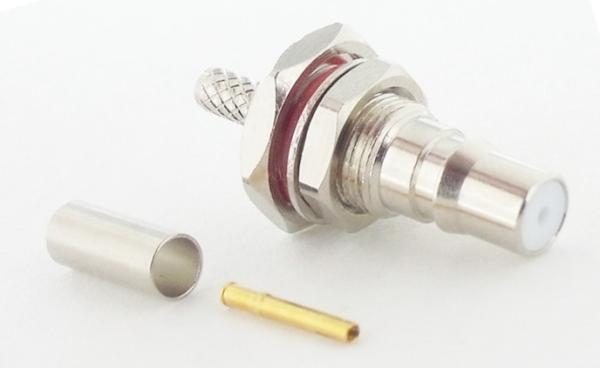 QMA jack bulkhead crimp type for RG174 coaxial cable female bulkhead straight