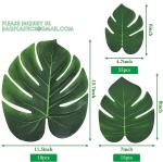 Palm Leaves Artificial Tropical Monstera-84Pcs 6 Kinds Large Small Green Fake