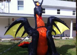 China Halloween Decoration 9 Ft. H Projection Inflatable Fire / Ice Dragon With Wings on sale