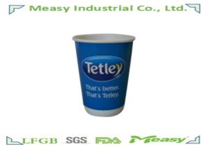China Blue 400ml Disposable Paper Cups For Hot Coffee / Milk / Insulation wholesale