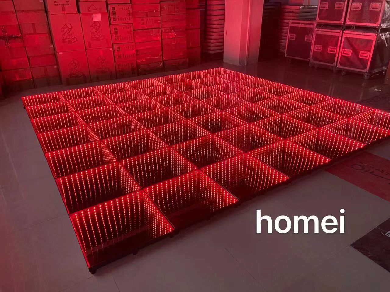 3D Abyss Design RGB Tube Chip Color LED Dance Floor Tiles For Indoor / Outdoor Events