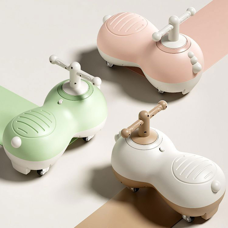 Four-Wheeled Car Style Toddler Balance Bike Non-Pedal Learning Push Bicycle for Girls